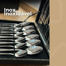 Jogo de Talheres 24 Peças em Aço Inox com Maleta